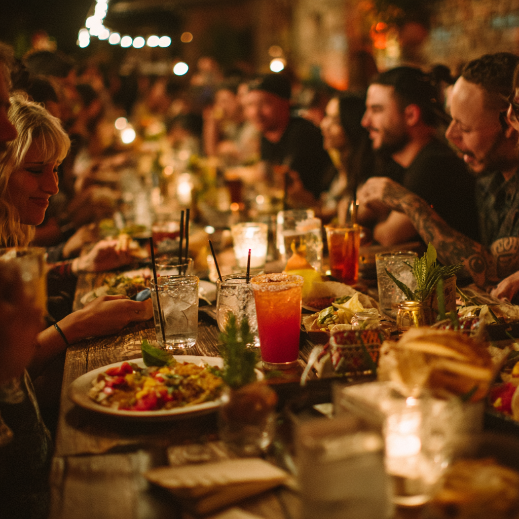 Long table Mexican feast
